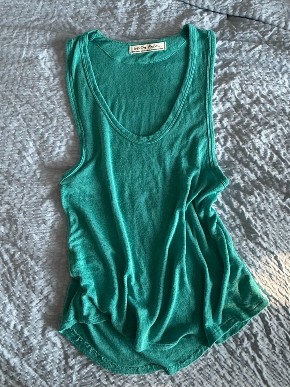 XS We The Free Teal Scoop Neck Tank Top